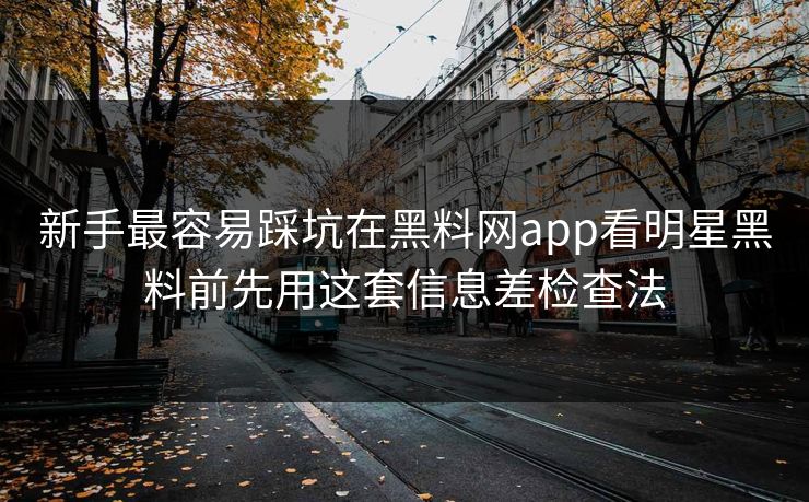 新手最容易踩坑在黑料网app看明星黑料前先用这套信息差检查法